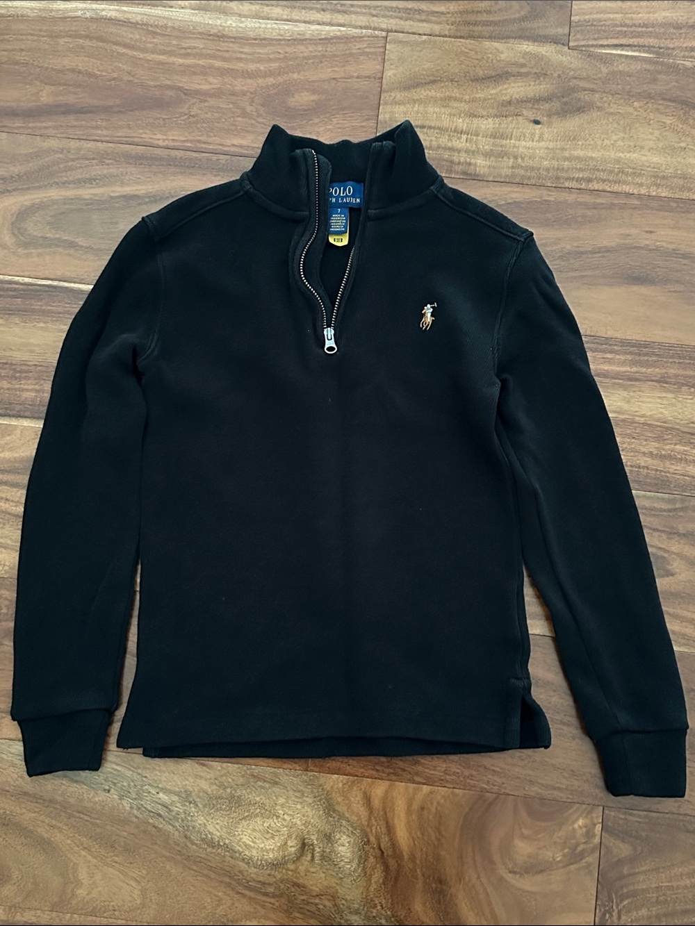 Polo Ralph Lauren kids estate ribbed quarter zip size small